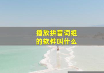 播放拼音词组的软件叫什么