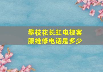 攀枝花长虹电视客服维修电话是多少