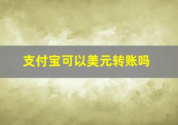 支付宝可以美元转账吗