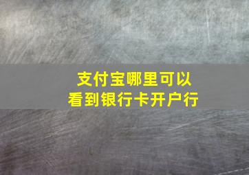 支付宝哪里可以看到银行卡开户行