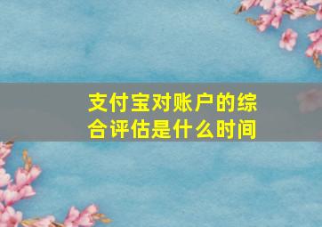 支付宝对账户的综合评估是什么时间