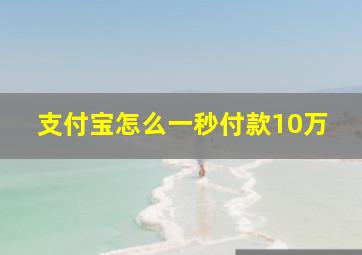 支付宝怎么一秒付款10万