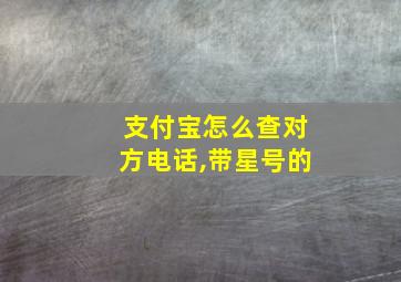 支付宝怎么查对方电话,带星号的