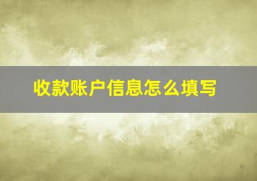 收款账户信息怎么填写