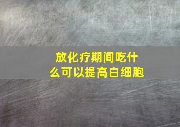 放化疗期间吃什么可以提高白细胞