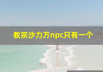 教宗沙力万npc只有一个