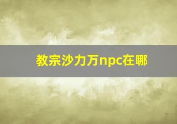 教宗沙力万npc在哪