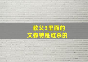 教父3里面的文森特是谁杀的