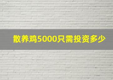 散养鸡5000只需投资多少