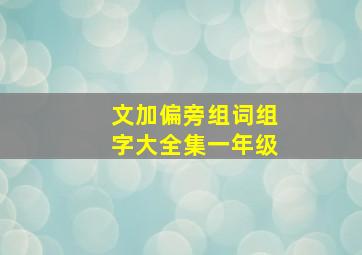 文加偏旁组词组字大全集一年级