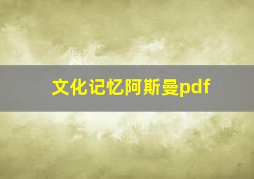 文化记忆阿斯曼pdf