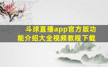 斗球直播app官方版功能介绍大全视频教程下载