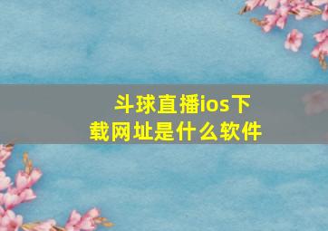 斗球直播ios下载网址是什么软件