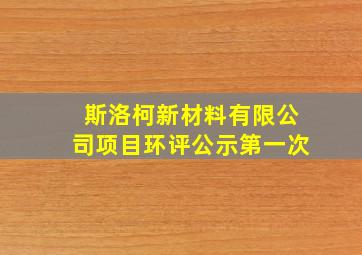 斯洛柯新材料有限公司项目环评公示第一次