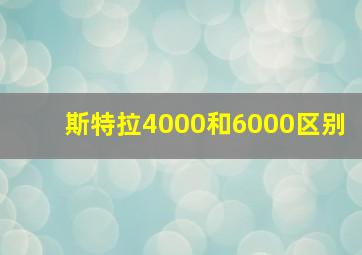 斯特拉4000和6000区别