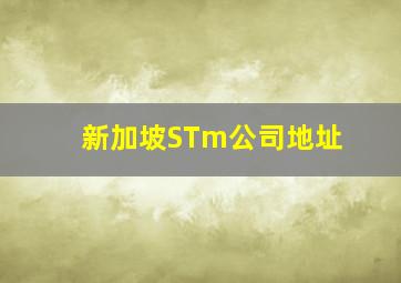 新加坡STm公司地址