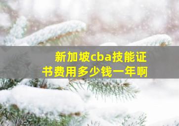 新加坡cba技能证书费用多少钱一年啊