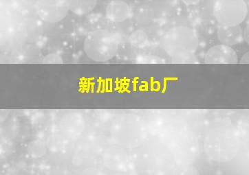 新加坡fab厂