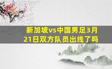 新加坡vs中国男足3月21日双方队员出线了吗