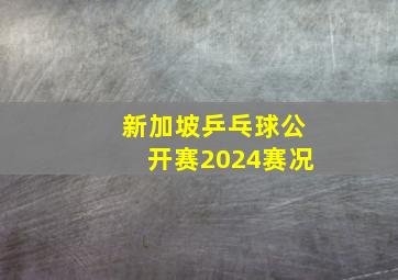 新加坡乒乓球公开赛2024赛况