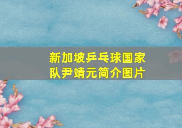 新加坡乒乓球国家队尹靖元简介图片