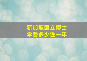 新加坡国立博士学费多少钱一年