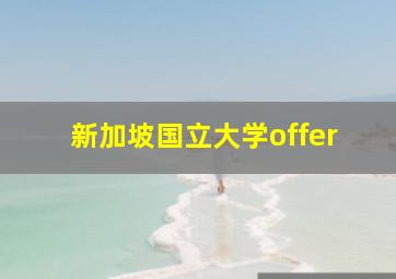 新加坡国立大学offer