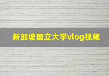 新加坡国立大学vlog视频