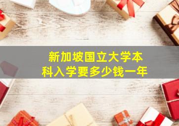 新加坡国立大学本科入学要多少钱一年