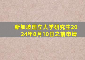 新加坡国立大学研究生2024年8月10日之前申请