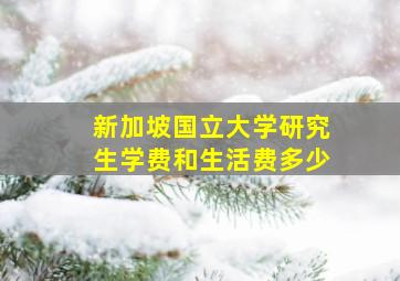 新加坡国立大学研究生学费和生活费多少