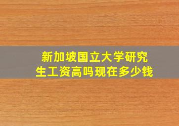 新加坡国立大学研究生工资高吗现在多少钱