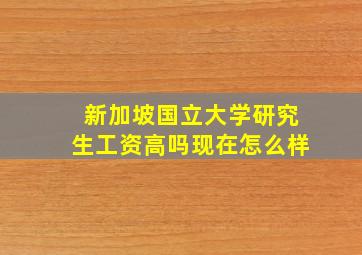 新加坡国立大学研究生工资高吗现在怎么样