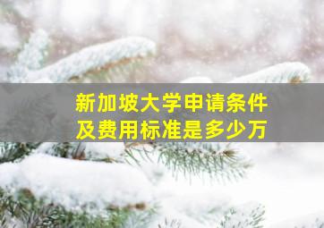 新加坡大学申请条件及费用标准是多少万