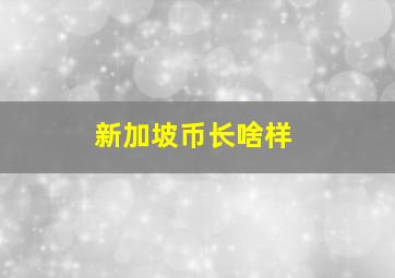 新加坡币长啥样