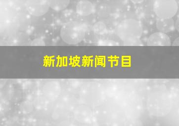 新加坡新闻节目