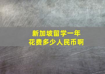 新加坡留学一年花费多少人民币啊