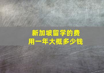 新加坡留学的费用一年大概多少钱