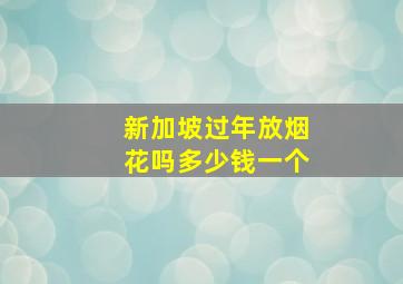 新加坡过年放烟花吗多少钱一个