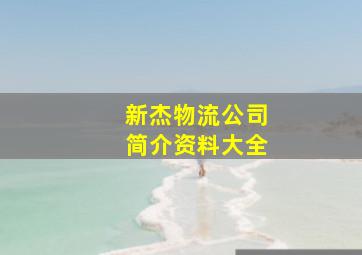 新杰物流公司简介资料大全