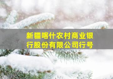 新疆喀什农村商业银行股份有限公司行号