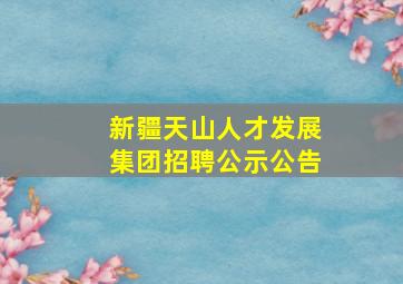 新疆天山人才发展集团招聘公示公告