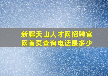 新疆天山人才网招聘官网首页查询电话是多少