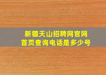 新疆天山招聘网官网首页查询电话是多少号