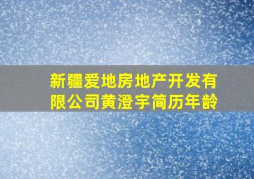 新疆爱地房地产开发有限公司黄澄宇简历年龄