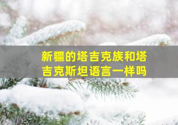 新疆的塔吉克族和塔吉克斯坦语言一样吗