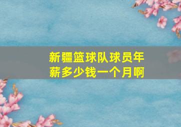 新疆篮球队球员年薪多少钱一个月啊