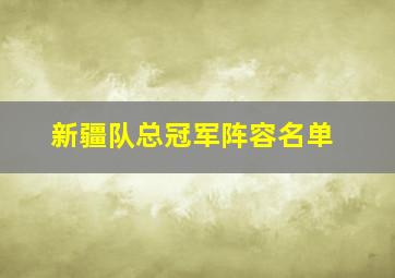 新疆队总冠军阵容名单