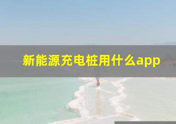 新能源充电桩用什么app