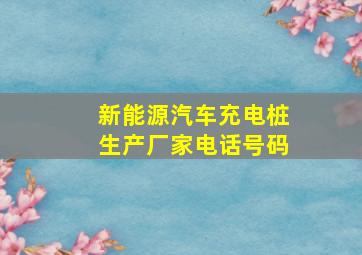 新能源汽车充电桩生产厂家电话号码